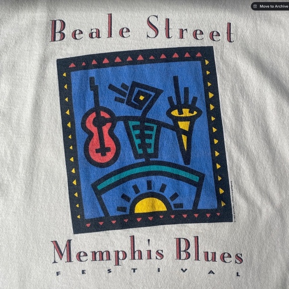 Vintage Other - Vintage 1990’s Beale Street Memphis Blues Festival T-Shirt Tee Size L
